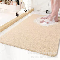 Solid Color Hollow Loop Pile Bath Mat Non-Slip Shower Room Drain Mat Customizable
