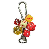 Vintage Dice Bag Charm Keychain for Phones and Bags, Retro Design