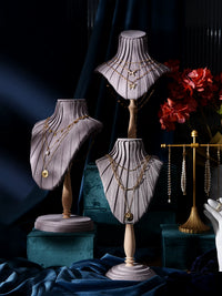 Velvet Jewelry Display Bust Stand for Necklaces and Pendants, Countertop Mannequin Prop