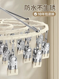 Multifunctional Clothes Drying Rack with Clips for Socks Underwear Baby Clothes, Non-slip Balcony Hanger