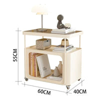 Luxury Minimalist Cream Style Living Room Side Cabinet Creative Designer Bedside Table Modern Square Movable Sofa Side Table