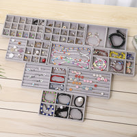 Velvet Jewelry Drawer Organizer Tray for Rings, Earrings, Necklaces, and Bracelets