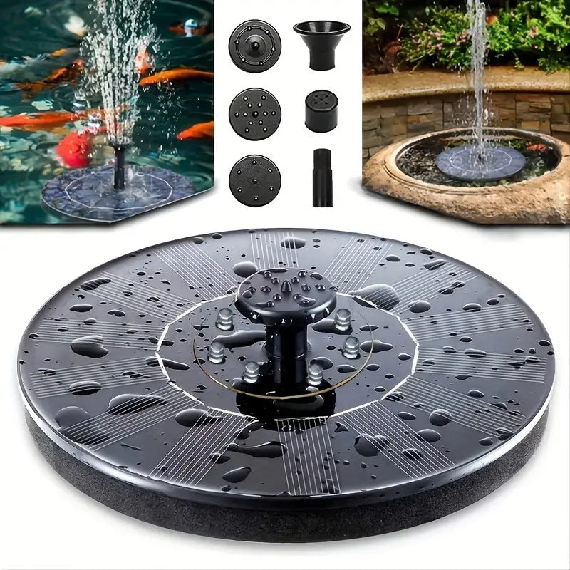 Solar-Powered Floating Fountain Pump for Outdoor Ponds, Pools, and Gardens with LED Light