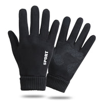 Men's Winter Warm Touchscreen Cycling Gloves Suede Windproof Cold-Resistant