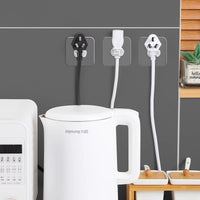 Self-Adhesive Power Plug Holder Hooks for Kitchen and Home Organization