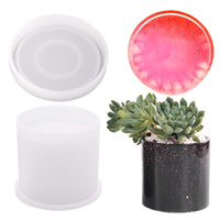 DIY Crystal Epoxy Resin Pen Holder Planter Coaster Silicone Mold Set
