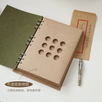 Zhuomu 9-Hole Detachable Loose-Leaf Notebook for Drawing and Journaling, Kraft Paper Pages, DIY Growth Record Book