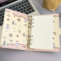 Cute Happy Puppy A6 Loose-Leaf Notebook Portable Travel Journal Thickened Notepad