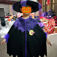 New Halloween Kids Witch Cape Costume Set for Cosplay Stage Performance