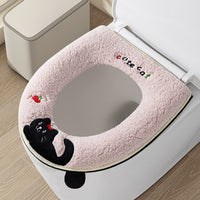 Toilet Seat Cover with Zipper, Cute European Style, Thickened, Waterproof, All-Season Universal for Home