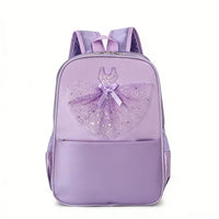 Girls' Ballet Dance Backpack with Lace Trim - Kids' Shoulder Bag for Dance Class & Storage