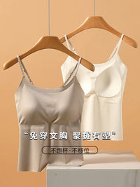 Seamless Padded Camisole Bralette for Women - Built-in Bra Tank Top