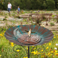 Outdoor Metal Bird Bath & Feeder for Garden, Patio, Lawn Decor