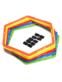 Multi-functional Hexagonal Agility Training Rings for Soccer Basketball Speed Training