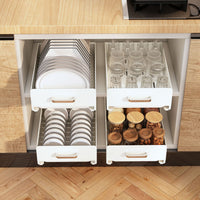 Cross-Border Kitchen Storage Drain Rack Cabinet Built-in Dish Bowl Storage Stainless Steel Drawer Pull Basket Storage Rack