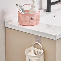 Wall-Mounted Storage Basket for Kitchen and Bathroom, Hanging Organizer for Spices, Garlic, and Toiletries