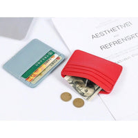 Unisex Multi-Card Slot PU Leather Card Holder Wallet