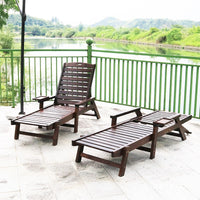 Carbonized Wood Folding Recliner Chair for Balcony, Beach, and Outdoor Lounging