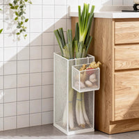 Kitchen Vegetable Storage Rack for Scallions, Ginger, Garlic, and Fruits - Large Capacity Mesh Basket