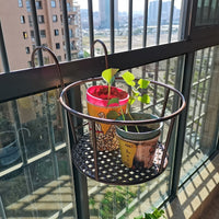 Extra Large Balcony Railing Planter, Iron Art Hanging Flower Pot for Windowsill and Succulents, Indoor/Outdoor Use
