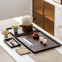 Walnut Wood Serving Tray for Tea Sets and Fruit, Luxury Home Teaware Platter