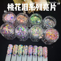 Peach Blossom Tear Series Nail Art Glitter Flakes for DIY Crafts