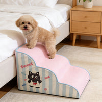 Pet Stairs for Small to Medium Dogs - Washable, Detachable Steps for Teddy, Corgi, and More