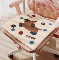 Cartoon Faux Cashmere Seat Cushion for Office & Students, Soft Plush Chair Pad for Winter, Cold Insulation