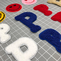 Trendy P Letter Smiley Face Towel Embroidered Patches for DIY Apparel and Knitwear