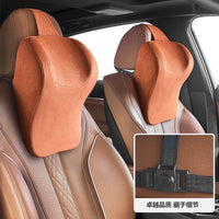 Memory Foam Car Neck Pillow Suede U-Shaped Headrest Lumbar Support Cushion