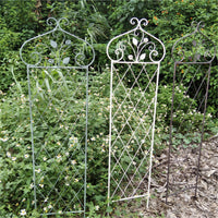 Vintage Iron Grid Trellis Screen for Climbing Plants, Movable Garden Divider for Villas and Patios