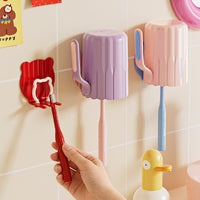 Wall-Mounted Toothbrush Cup for Students & Couples, Thickened Anti-Fall Design, Cute Kids' Mouthwash Tumbler