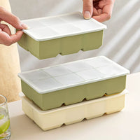 Food-Grade Soft Silicone Large Ice Cube Tray with Lid - Easy Release Ice Maker Mold for Freezer