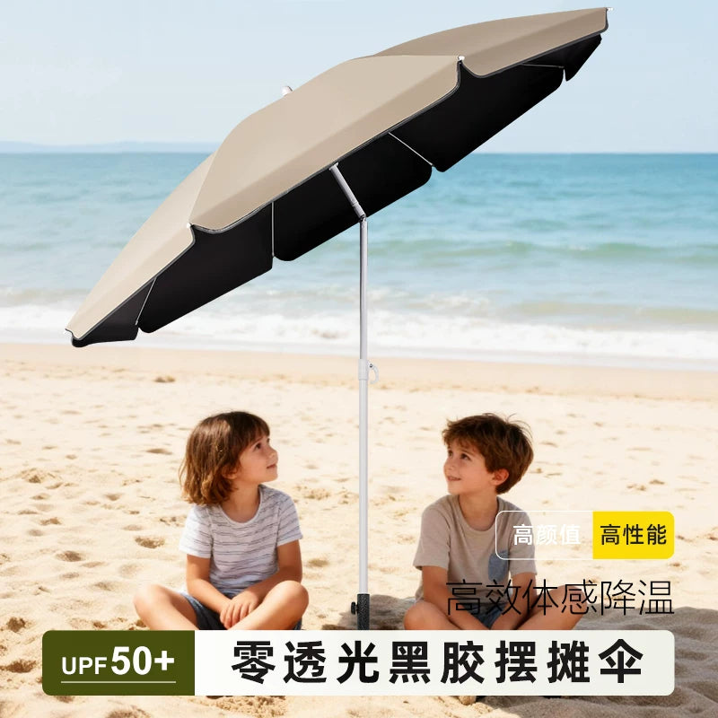 Outdoor UV Protection Sun Umbrella with Tilt Function for Patio Beach Camping