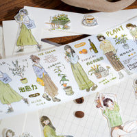 Vintage Hand-Drawn Illustration Washi Tape for Journaling and Scrapbooking