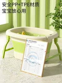 Foldable Baby Bathtub with Temperature Sensor and Sunflower Shower Head, Large Capacity Infant Swimming Tub for 0-4 Years Old