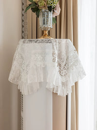 French Vintage Lace Air Conditioner Cover Towel Embroidered Dust Cover for Round Vertical AC Units