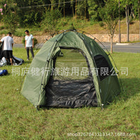 3-in-1 Double Layer Hexagonal Camping Tent for 6 People, Family Outdoor Shelter