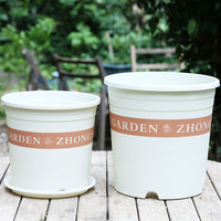 Thickened White Gallon Plant Pot, Root Control, Durable Resin Plastic, Breathable