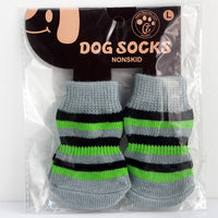 Pet Cotton Socks with Anti-Slip Bottoms, 4-Pack Dog Socks for Scratch Protection