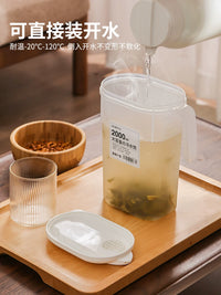 Japanese Style Large Capacity Cold Water Pitcher for Refrigerator, High Temperature Resistant Beverage Dispenser
