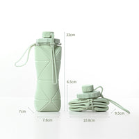 Creative Collapsible Silicone Water Bottle - Large Capacity Outdoor Sports Diamond-Shaped Portable Retractable Anti-Fall Water Cup