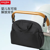 Large Capacity Waterproof Diaper Bag with Stroller Hooks and Insulated Pockets