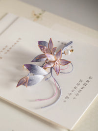 Wisteria Filigree Velvet Flower Brooch for Hanfu and Cheongsam, New Chinese Style Hair Accessory