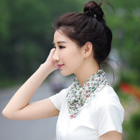 Summer Silk Neck Gaiter with Ear Loops - UV Protection Face Cover for Women
