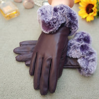 Women's Winter Warm Touchscreen Gloves with Plush Lining for Driving and Cycling