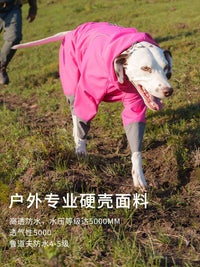 BlackDoggy Rock Warm Hard Shell Four-Legged Outdoor Dog Jacket with Fleece Lining for Winter Snow