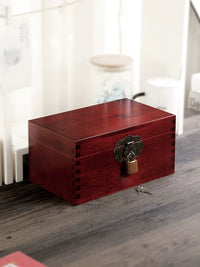 Camphor Wood Vintage Storage Box with Lock