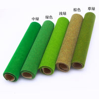 Miniature Landscape Architecture Model Grass Mat Nylon Flocked Lawn for Courtyard Scene