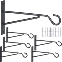 Metal Wall-Mounted Hanging Basket Bracket for Plants & Lanterns, Indoor/Outdoor